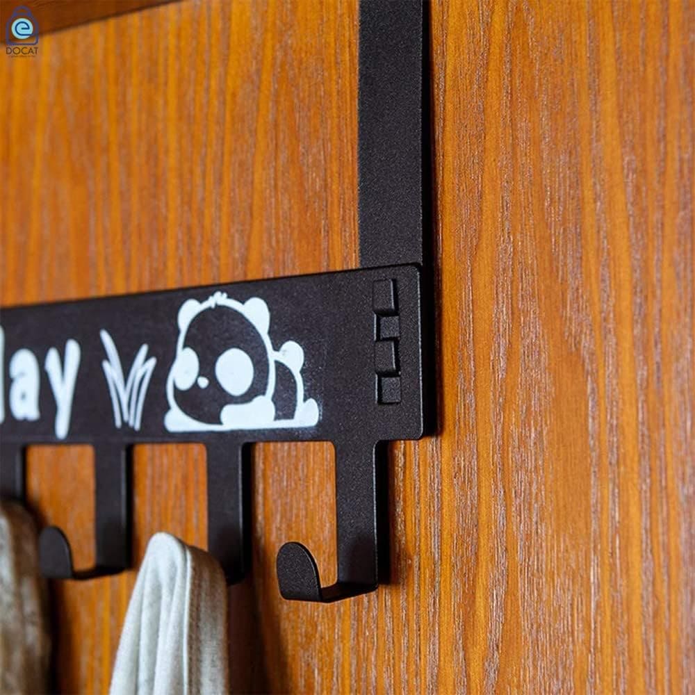 Nice Day Metal Hooks Door Hanger, 6 Hooks Detachable Hanger, Hat Clothes Bag Hanging Rack, No Drilling Bathroom Door Hanger Nice Day Metal Hooks Door Hanger, 6 Hooks Detachable Hanger, Hat Clothes Bag Hanging Rack, No Drilling Bathroom Door Hanger
